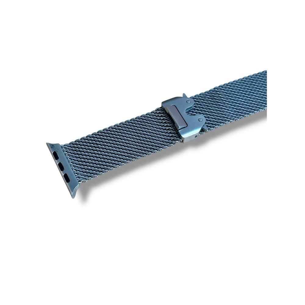 Silver Tone Metal Mesh Milanese Loop Watch Band For Apple Watch 49mm 45mm 46mm